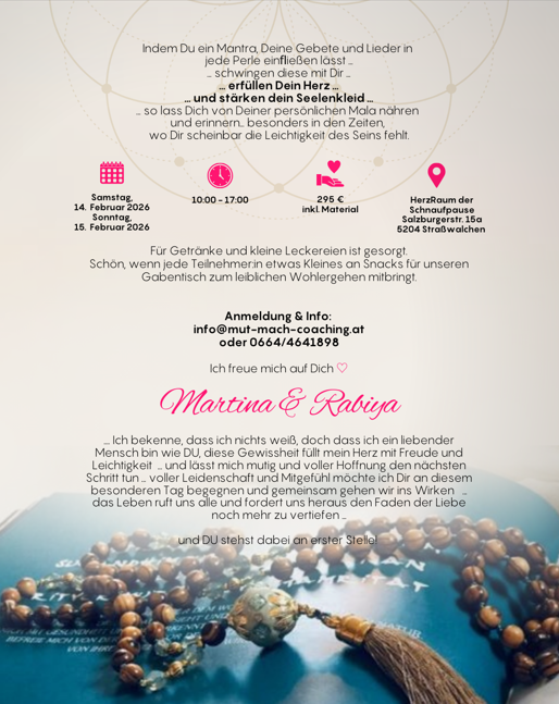 Martina Pühringer Mut mach coaching frauenkreis Mala Workshop